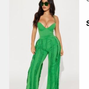 Fashion Nova Vibrant Green Jumpsuit